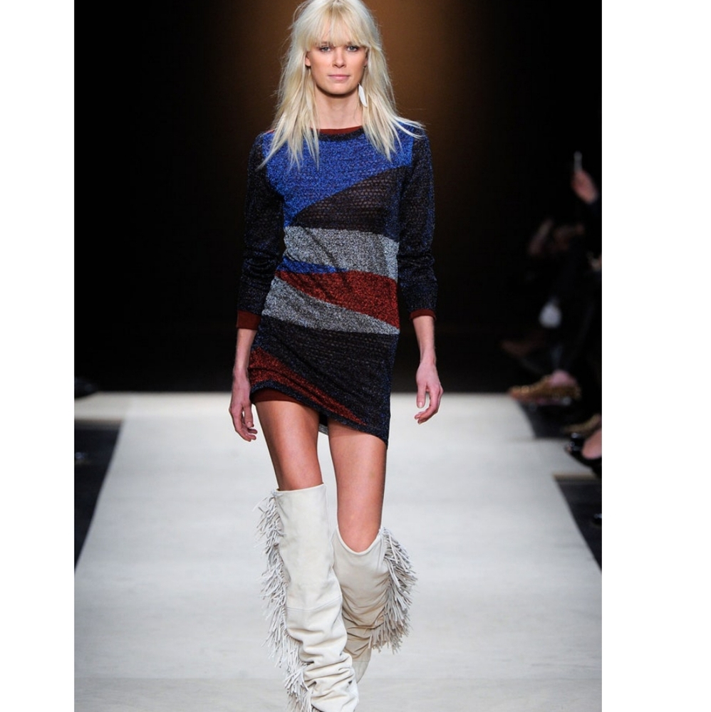 Isabel Marant Sheer Metallic Knit Dress